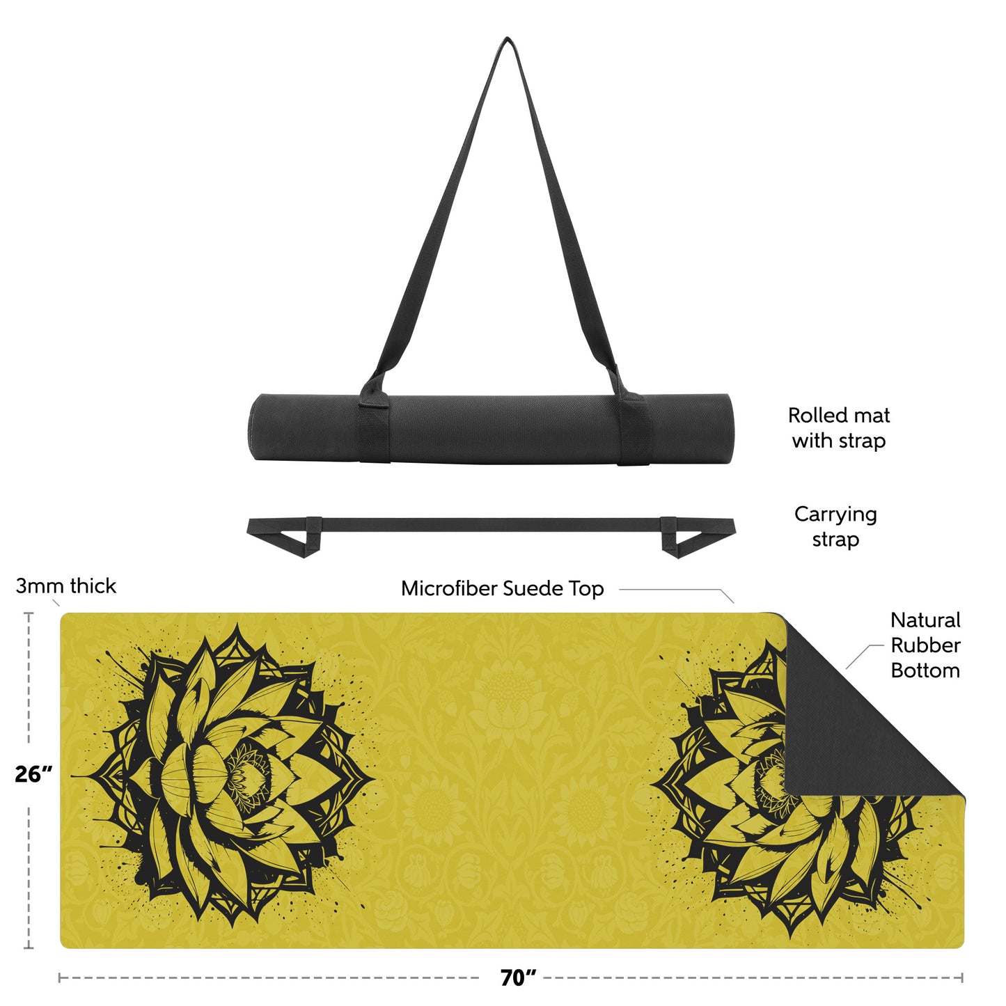 Lotus Flower - Yellow/Black