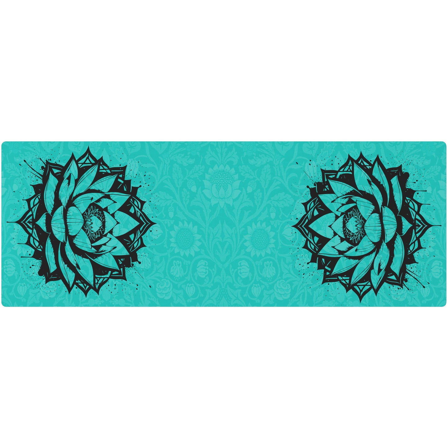 Lotus Flower - Cyan/Black