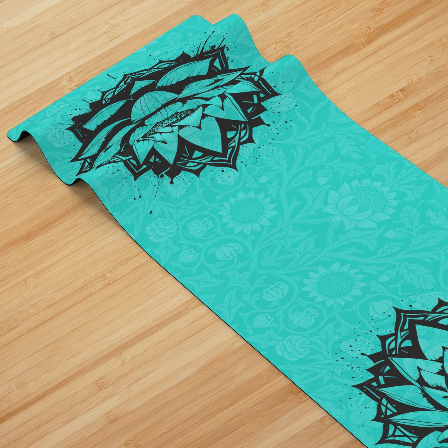 Lotus Flower - Cyan/Black