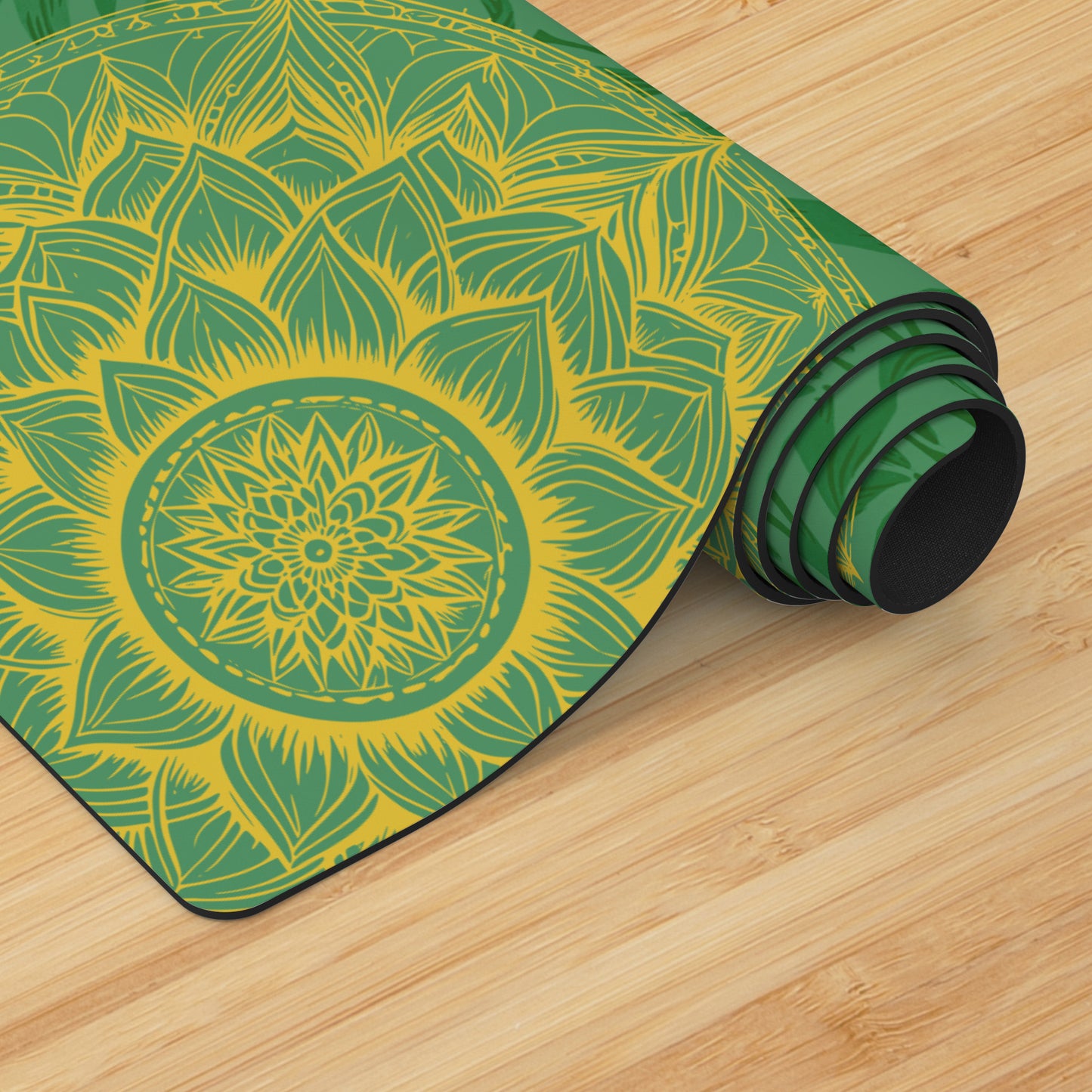 Mandala Flower - Green/Gold