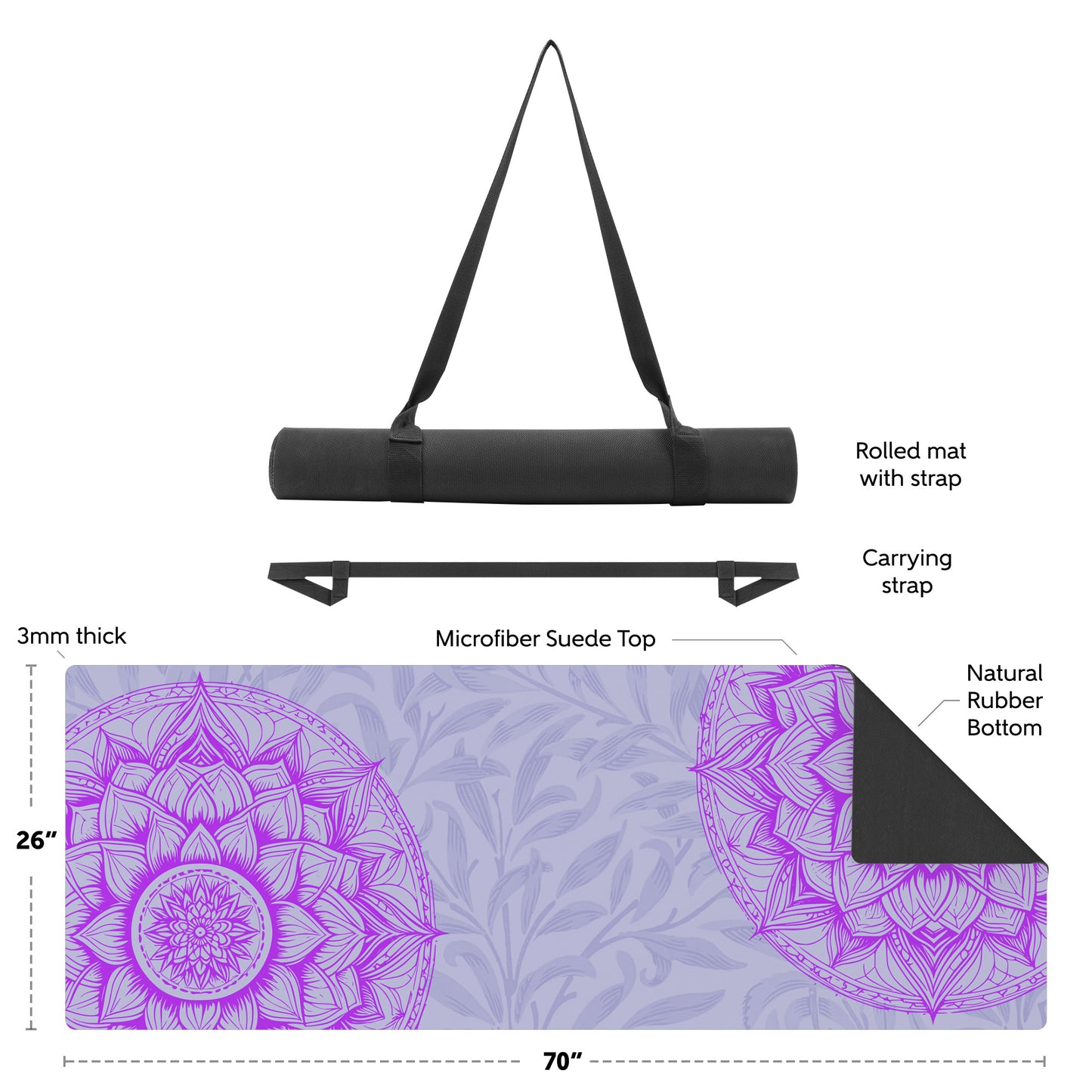 Mandala Flower - Gray/Purple