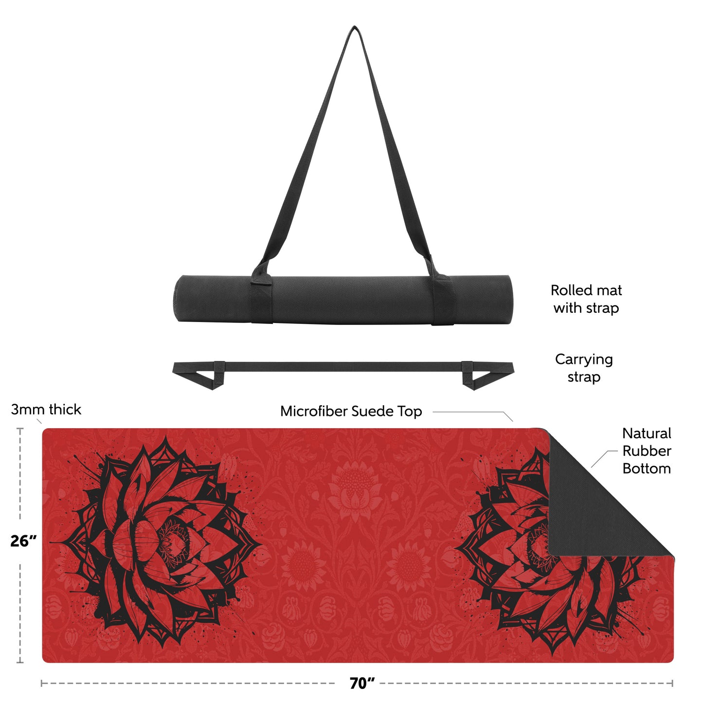 Lotus Flower - Red/Black