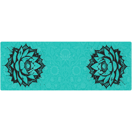 Lotus Flower - Cyan/Black